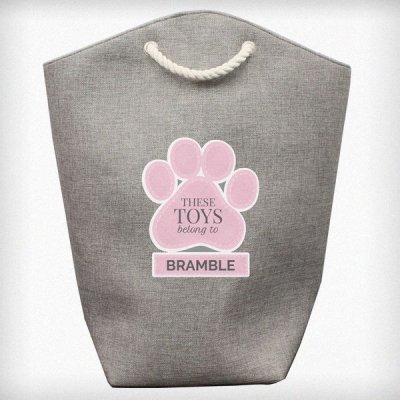 (image for) Personalised Pink Paw Print Storage Bag