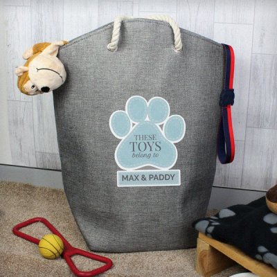 (image for) Personalised Blue Paw Print Storage Bag