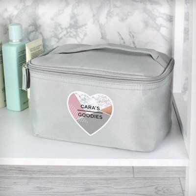 (image for) Personalised Geometric Grey Make Up Wash Bag