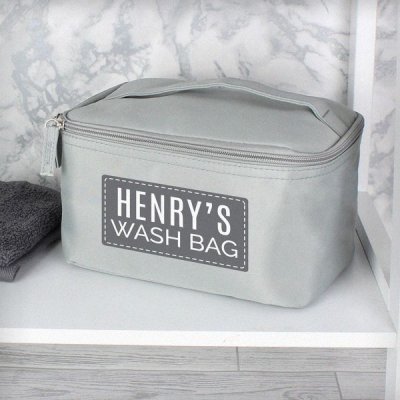 (image for) Personalised Classic Grey Make Up Wash Bag