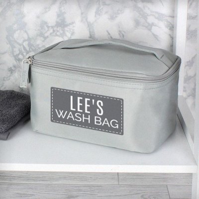 (image for) Personalised Classic Grey Make Up Wash Bag