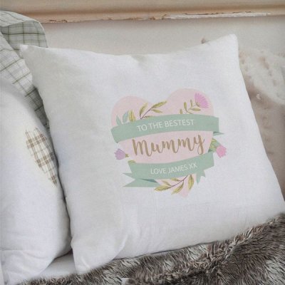 (image for) Personalised Floral Mother's Day Cream Cushion Cover