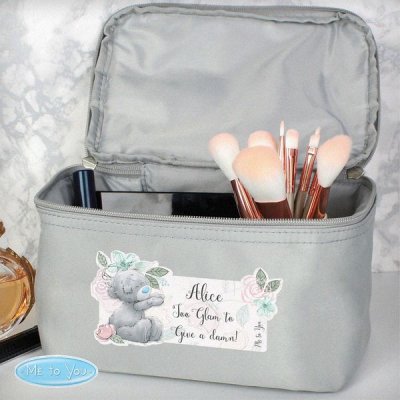 (image for) Personalised Me to You Floral Grey Make Up Wash Bag