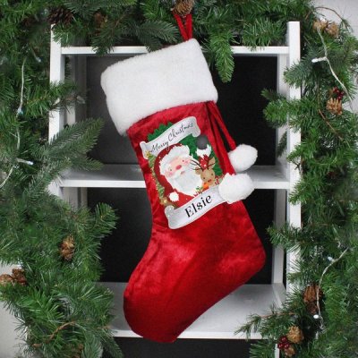 (image for) Personalised Red Christmas Santa Stocking