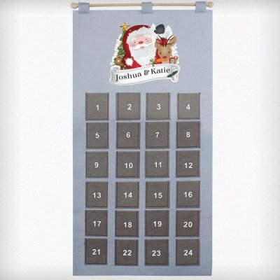 (image for) Personalised Santa Advent Calendar In Silver Grey