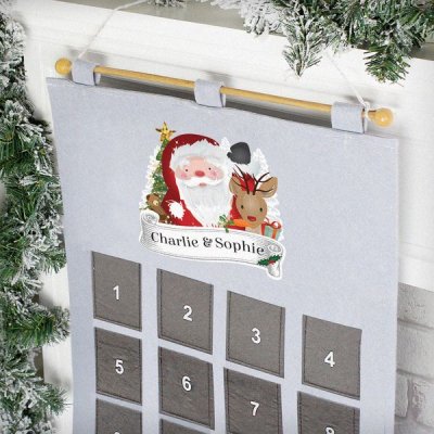 (image for) Personalised Santa Advent Calendar In Silver Grey