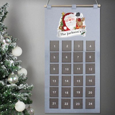 (image for) Personalised Santa Advent Calendar In Silver Grey