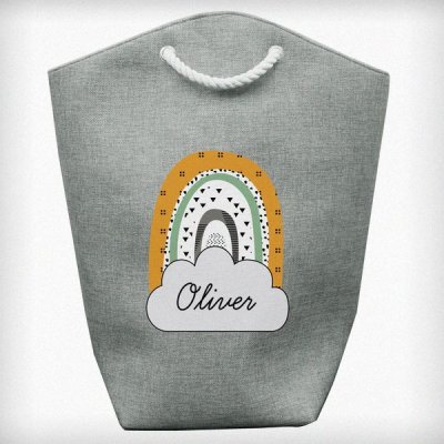 (image for) Personalised Mustard & Green Rainbow Storage Bag