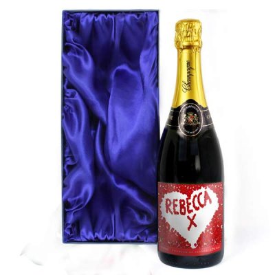 (image for) Personalised Rose Petal Champagne Bottle with Gift Box