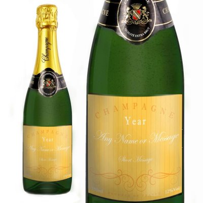 (image for) Personalised Elegant Yellow Champagne Bottle