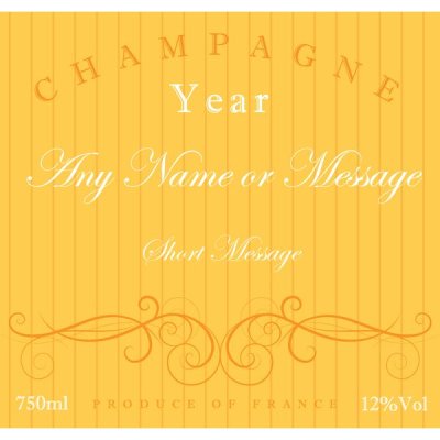 (image for) Personalised Elegant Yellow Champagne Bottle