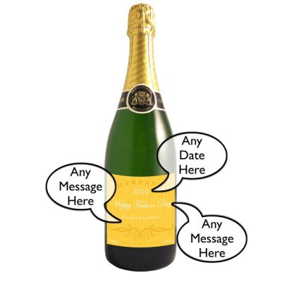 (image for) Personalised Elegant Yellow Champagne Bottle