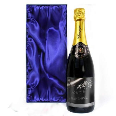 (image for) Personalised Diamond Champagne Bottle with gift box