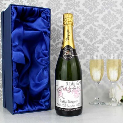 (image for) Personalised Pink Baby wash Line Champagne with Gift Box