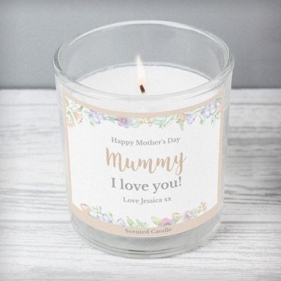 (image for) Personalised Floral Watercolour Scented Jar Candle