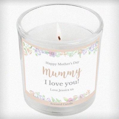 (image for) Personalised Floral Watercolour Scented Jar Candle