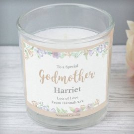 (image for) Personalised Floral Watercolour Scented Jar Candle