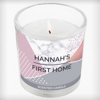 (image for) Personalised Geometric Scented Jar Candle