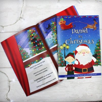 (image for) Personalised Boys "It's Christmas" Story Book, Featuring Santa