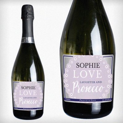 (image for) Personalised Lilac Lace Bottle of Prosecco