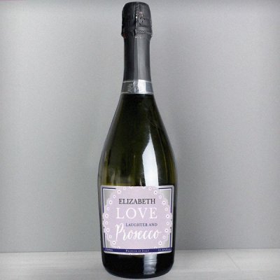 (image for) Personalised Lilac Lace Bottle of Prosecco