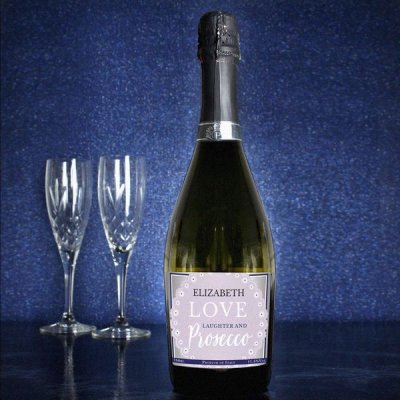 (image for) Personalised Lilac Lace Bottle of Prosecco