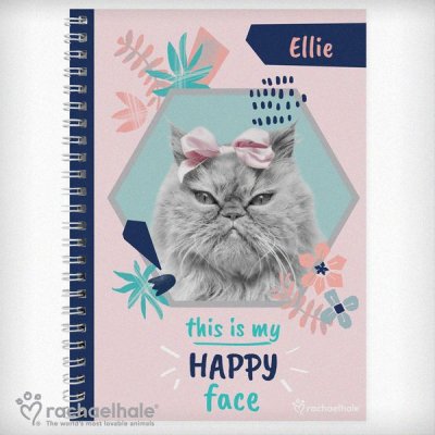 (image for) Personalised Rachael Hale 'Happy Face' Cat A5 Notebook