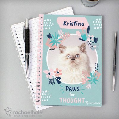 (image for) Personalised Rachael Hale 'Paws for Thought' Cat A5 Notebook