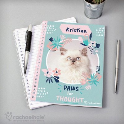 (image for) Personalised Rachael Hale 'Paws for Thought' Cat A5 Notebook