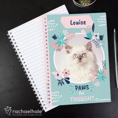 (image for) Personalised Rachael Hale 'Paws for Thought' Cat A5 Notebook