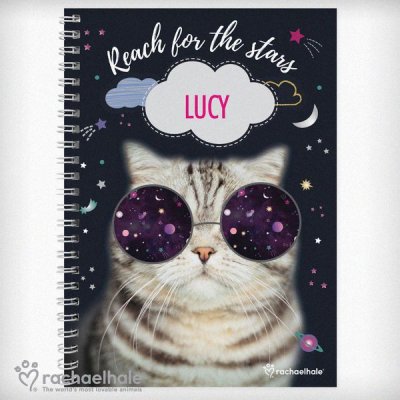 (image for) Personalised Rachael Hale Space Cat A5 Notebook