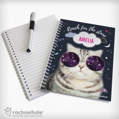 (image for) Personalised Rachael Hale Space Cat A5 Notebook