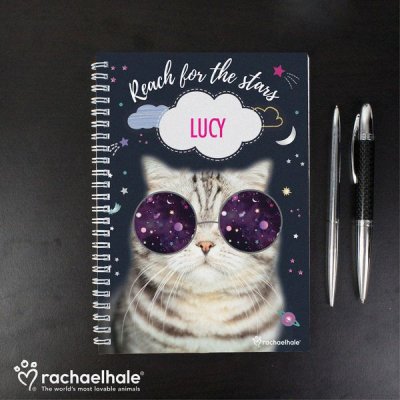 (image for) Personalised Rachael Hale Space Cat A5 Notebook