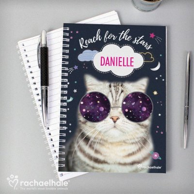 (image for) Personalised Rachael Hale Space Cat A5 Notebook