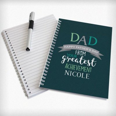 (image for) Personalised Dad's Greatest Achievement A5 Notebook