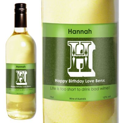 (image for) Personalised White Wine Letter Label