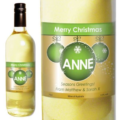 (image for) Personalised White Wine Bauble Label