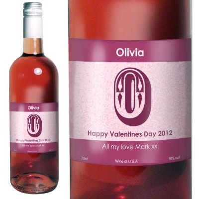 (image for) Personalised Rose Wine Letter Label