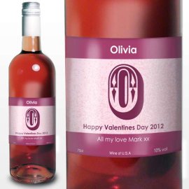 (image for) Personalised Rose Wine Letter Label