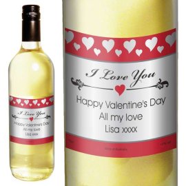 (image for) Personalised Hearts I Love You White Wine