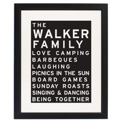 (image for) Personalised Typography Framed Print