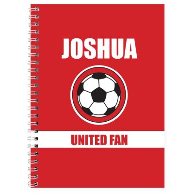 (image for) Personalised Red Football Fan A5 Notebook