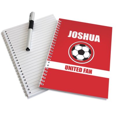 (image for) Personalised Red Football Fan A5 Notebook