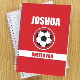 (image for) Personalised Red Football Fan A5 Notebook