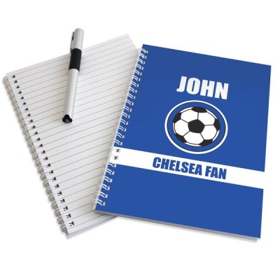 (image for) Personalised Dark Blue Football Fan A5 Notebook