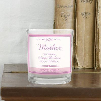 (image for) Personalised Pink Elegant Scented Jar Candle