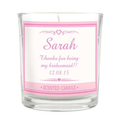 (image for) Personalised Pink Elegant Scented Jar Candle