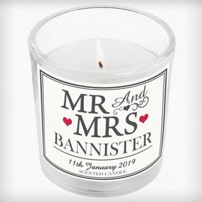 (image for) Personalised Mr & Mrs Scented Jar Candle