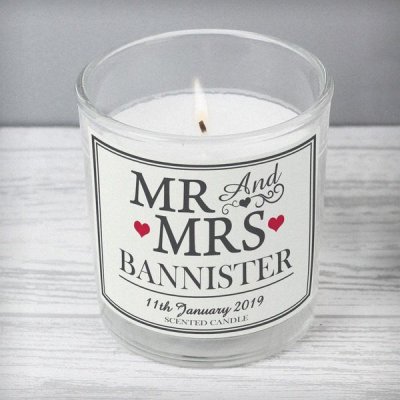 (image for) Personalised Mr & Mrs Scented Jar Candle