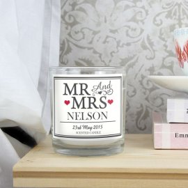 (image for) Personalised Mr & Mrs Scented Jar Candle